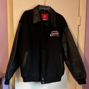 Patriots Super Bowl Champions Leather Sleeve Men's Jacket